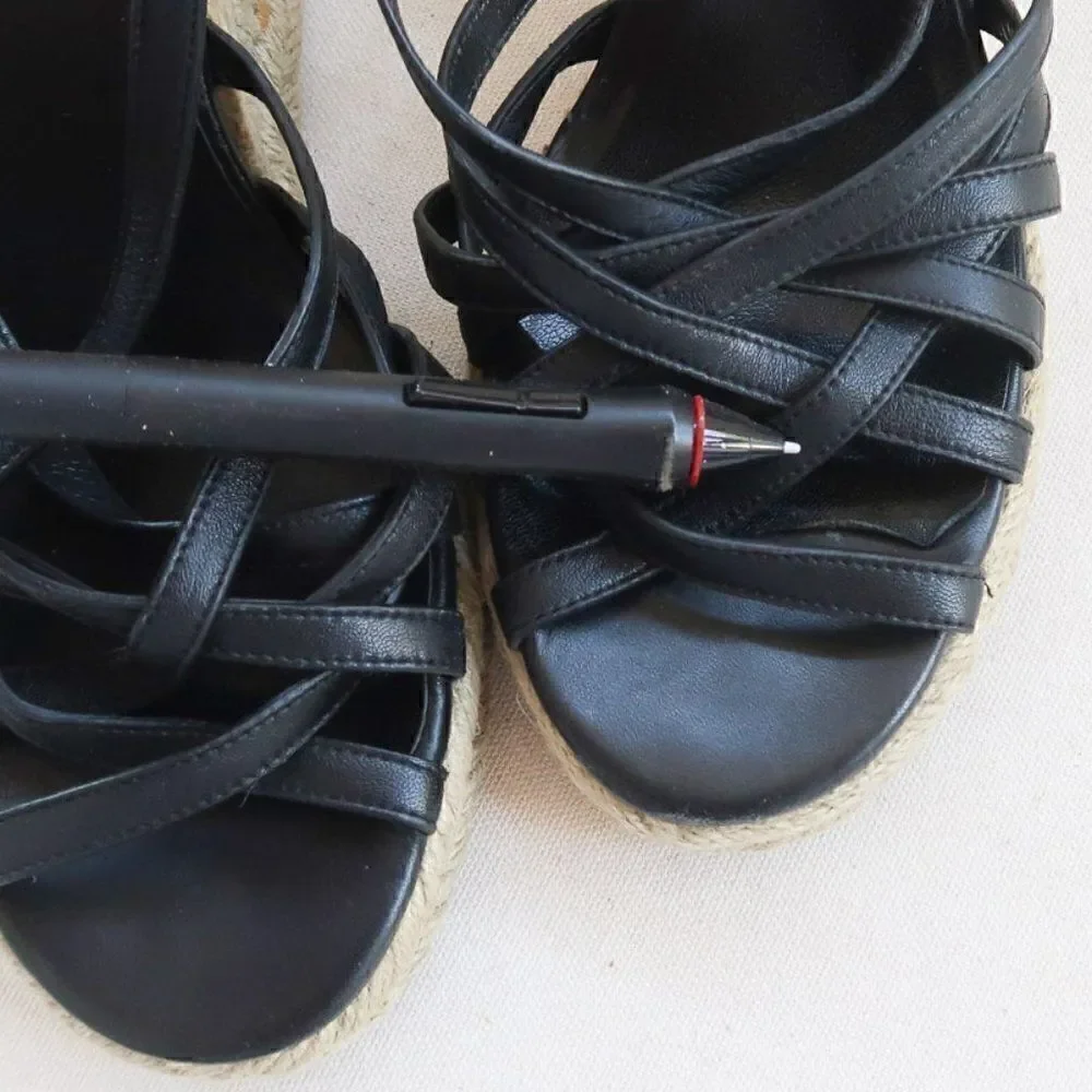 Cole Haan Leather Sandal Wedges Size 9